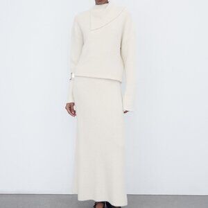 NWT Zara faux fur fuzzy white set Size S